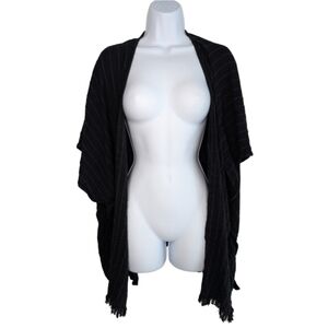 Aerie One Size Black Coverup Lightweight Woven Breathable Cotton Linen Viscose